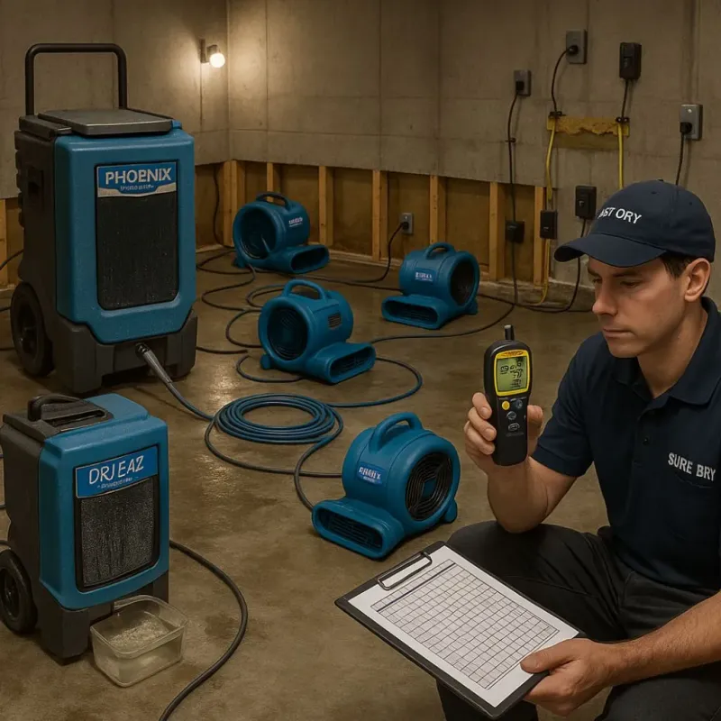 Structural Drying and Dehumidification process in Long Neck, DE